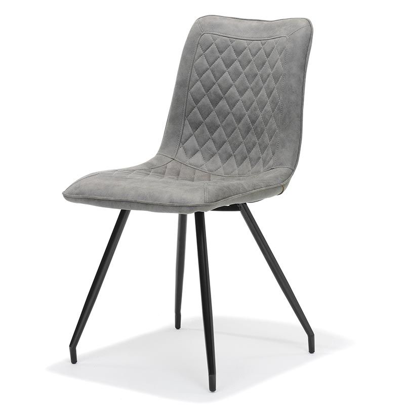 Eetkamerstoel - Brescia - lederlook Soft steel