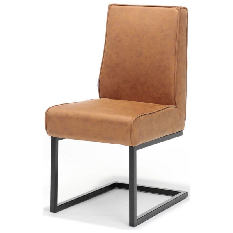 Eetkamerstoel - Andries - Lederlook Soft Cognac