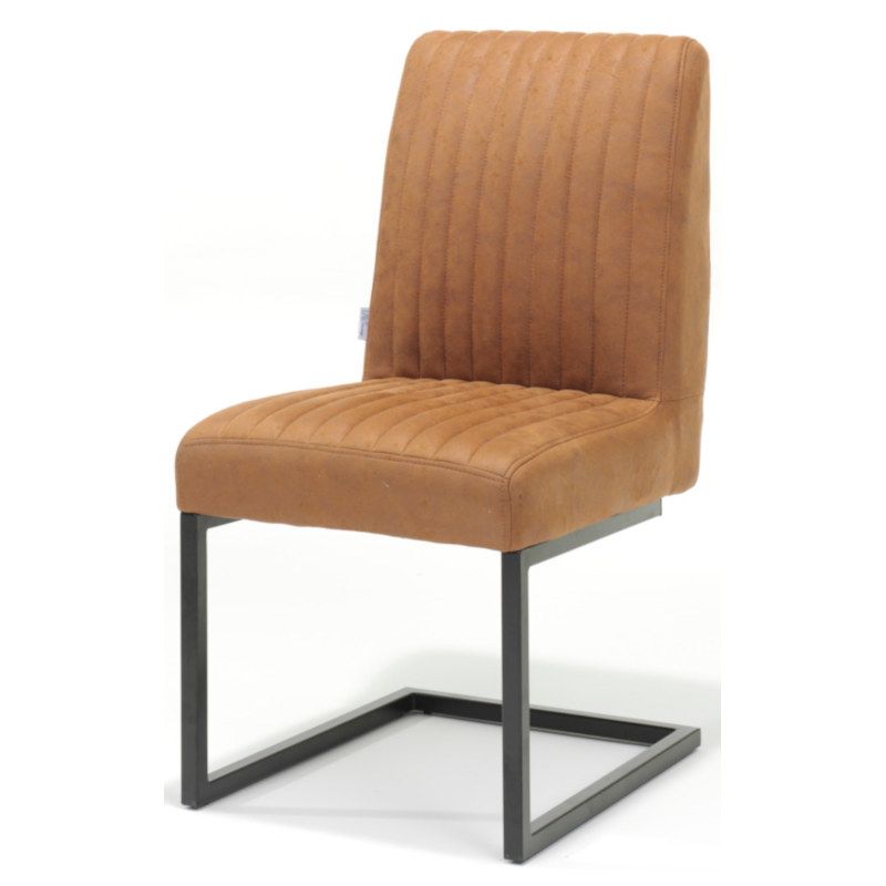 Eetkamerstoel - Sanne - Lederlook Soft Cognac