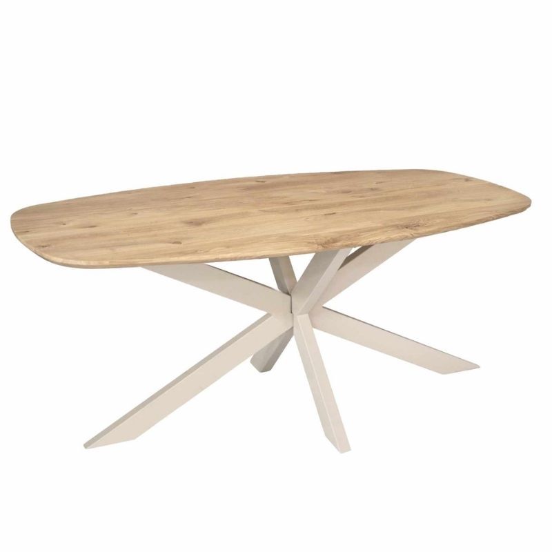 Eettafel Deens ovaal - Ferris - Eikenhout naturel - Zand poot - 180 x 90 x 76 cm