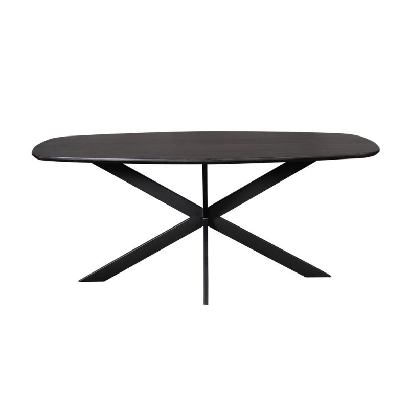 Eettafel Deens ovaal - Ferris - Eikenhout zwart - 200 x 100 x 76 cm