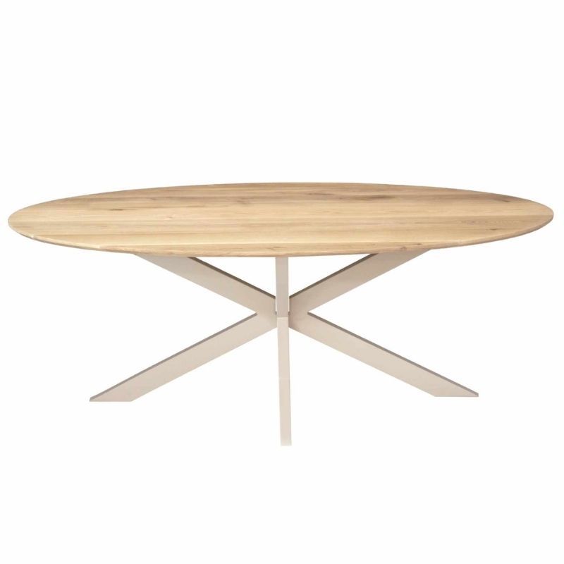 Eettafel ovaal - Ferris - Eikenhout naturel - Zand poot - 210 x 100 x 76 cm
