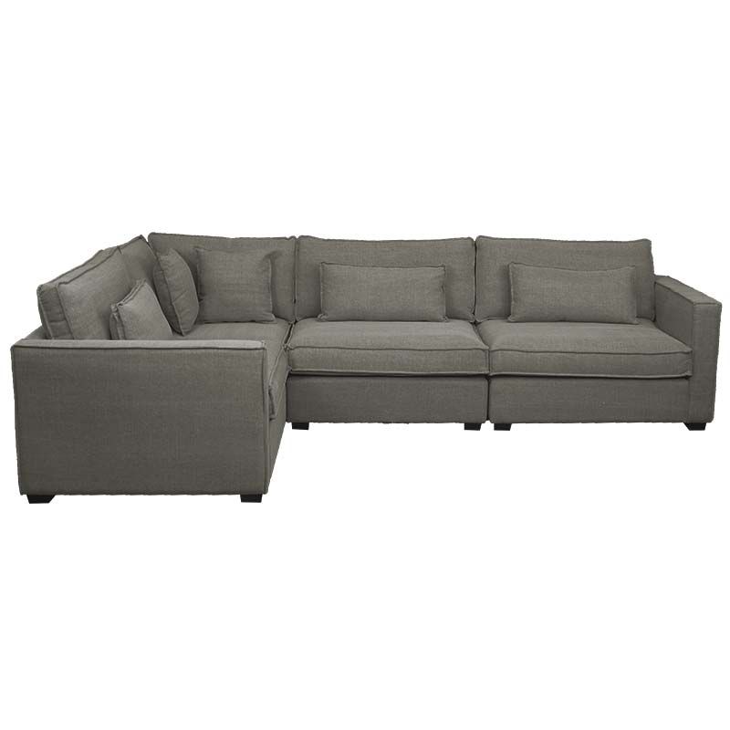 Modulaire bank - Mazur - stof Kiss grijs 66 - zelf samenstellen