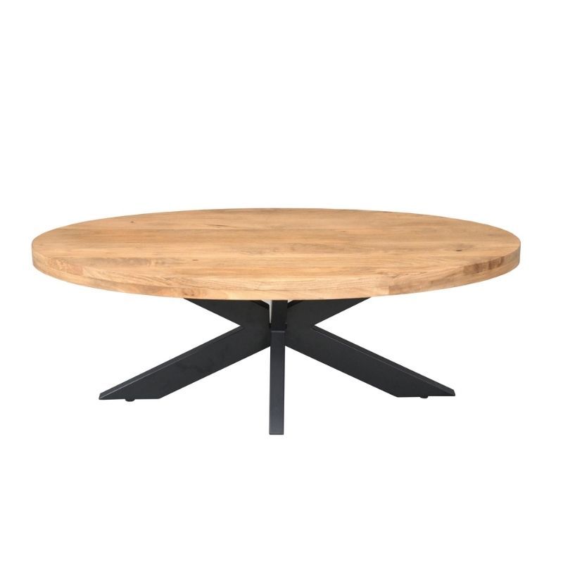 Salontafel ovaal - Dakota - Mangohout naturel  - 130 x 70 x 40 cm