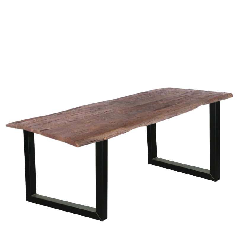 Boomstamtafel massief Acacia Oud Hout - 240 x 100 cm - Bladdikte 5 cm - Diverse poten