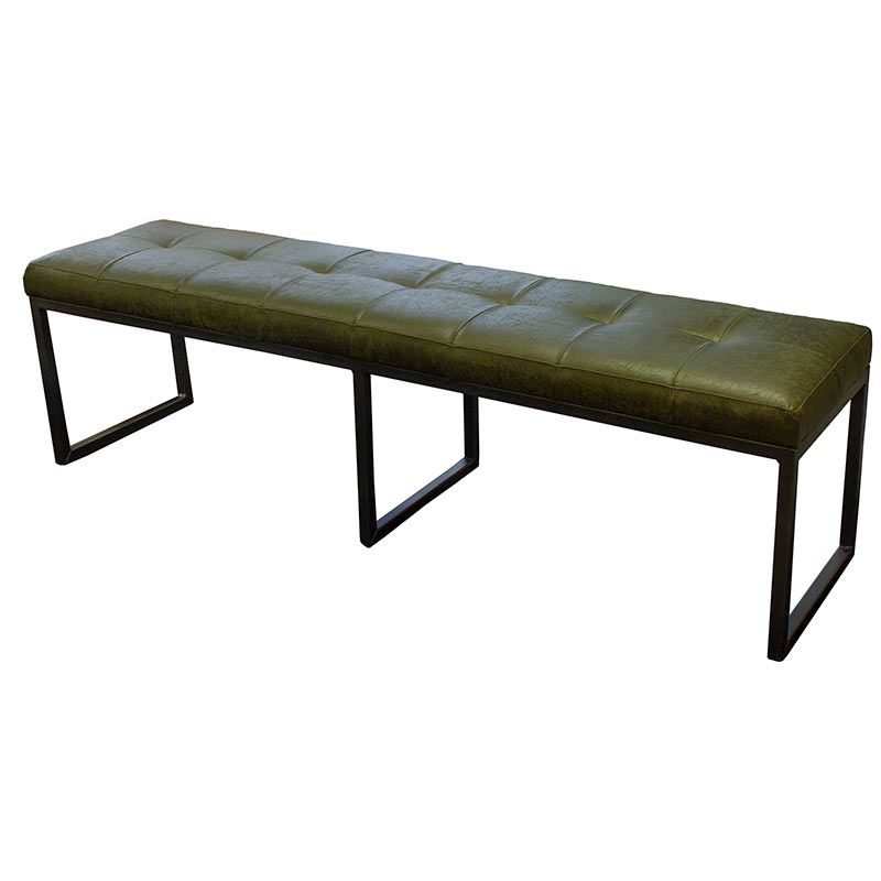 Eetkamerbank - Atlanta - leer Colorado groen 08 - 160 cm