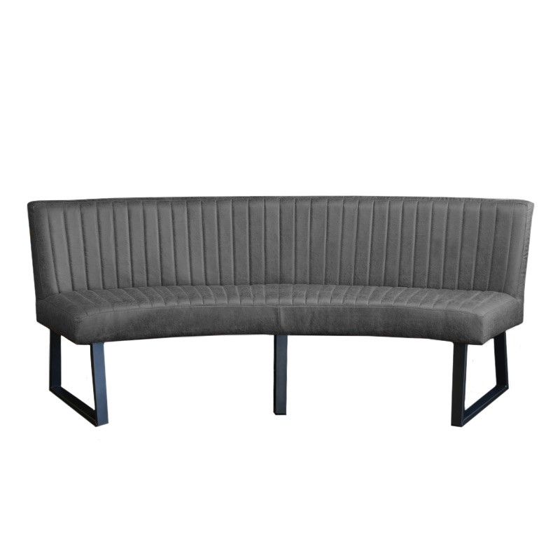 Eetkamerbank - Hengelo - lederlook Missouri antraciet 09 - geschikt voor ovale tafel 240 cm