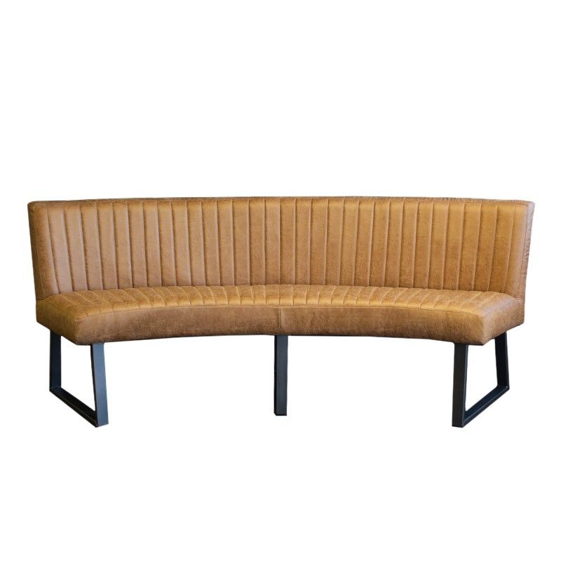 Eetkamerbank - Hengelo - lederlook Missouri cognac 03 - geschikt voor ovale tafel 200 cm