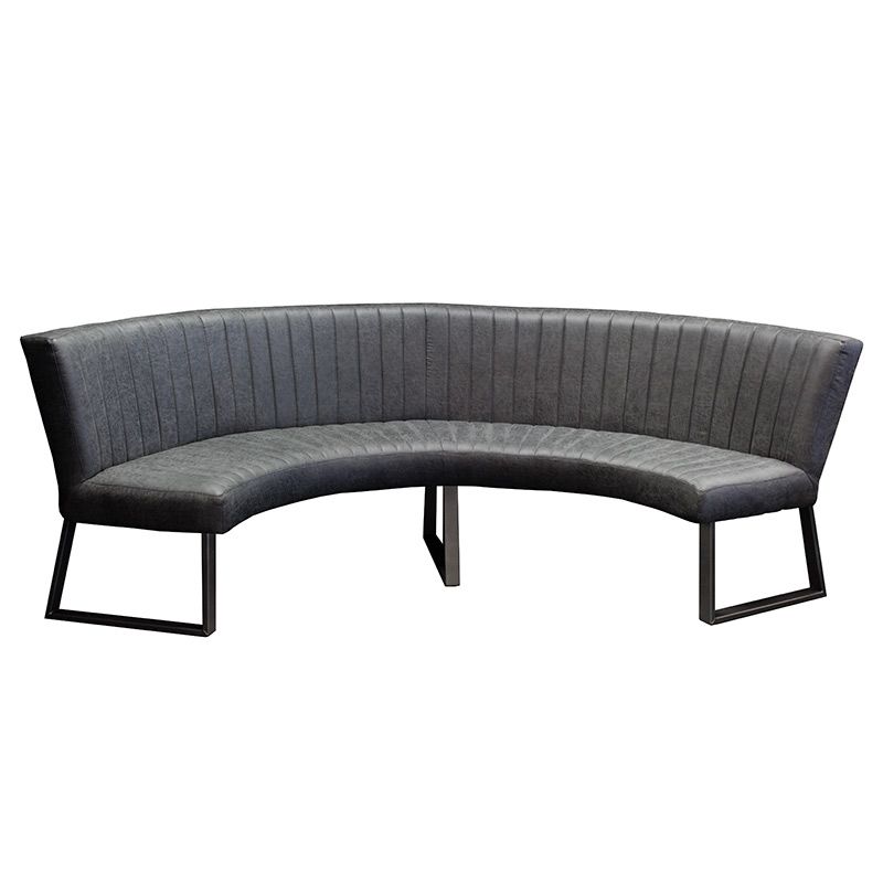 Eetkamerbank - Hengelo - lederlook Missouri antraciet 09 - geschikt voor tafel 130 cm