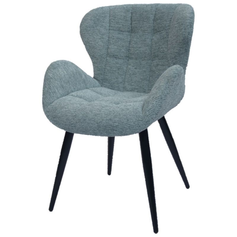 Eetkamerstoel - Simon - stof Fantasy geweven mineral blue