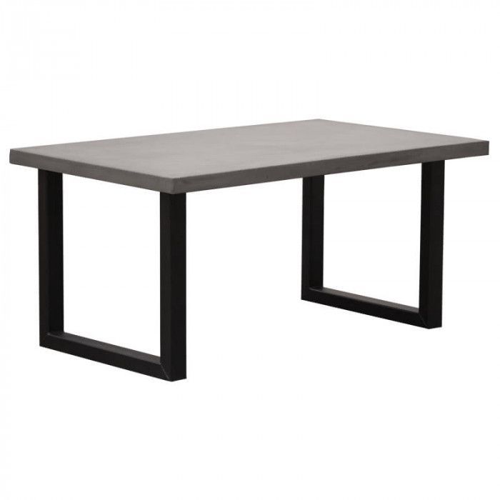 Eettafel betonlook - 200 x 100 cm - Bladdikte 5 cm - U-poot