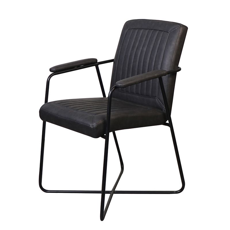 Eetkamerstoel - Henry - leer Vintage zwart