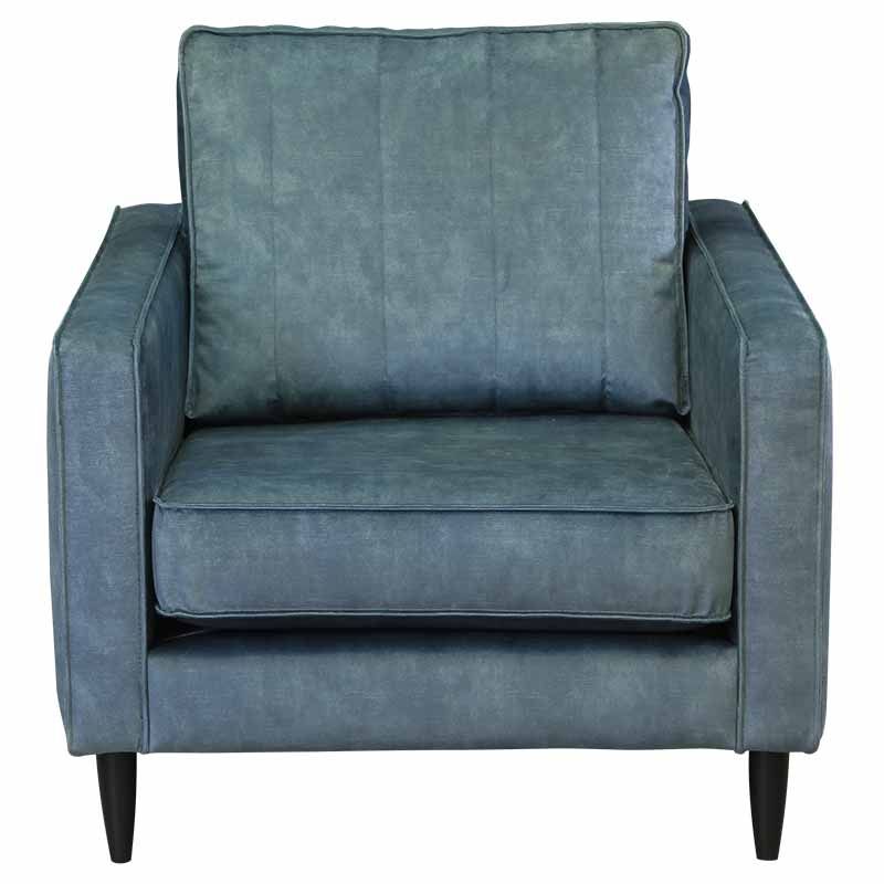Fauteuil - Linje - velours Adore blauw 158