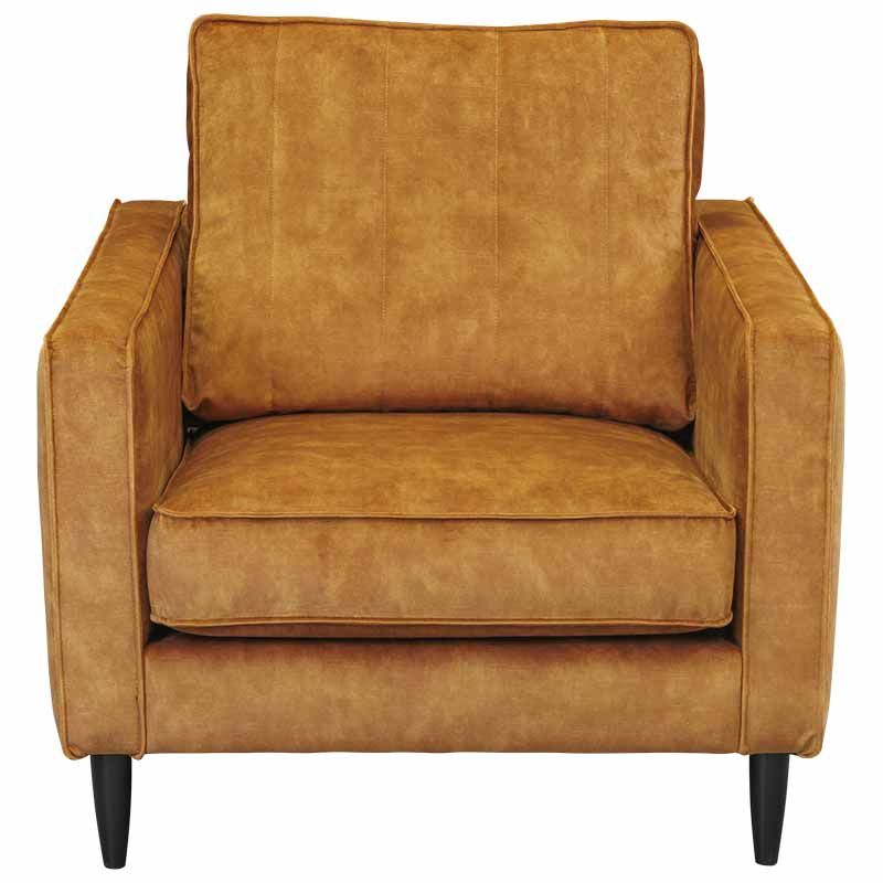 Fauteuil - Linje - velours Adore cognac 28