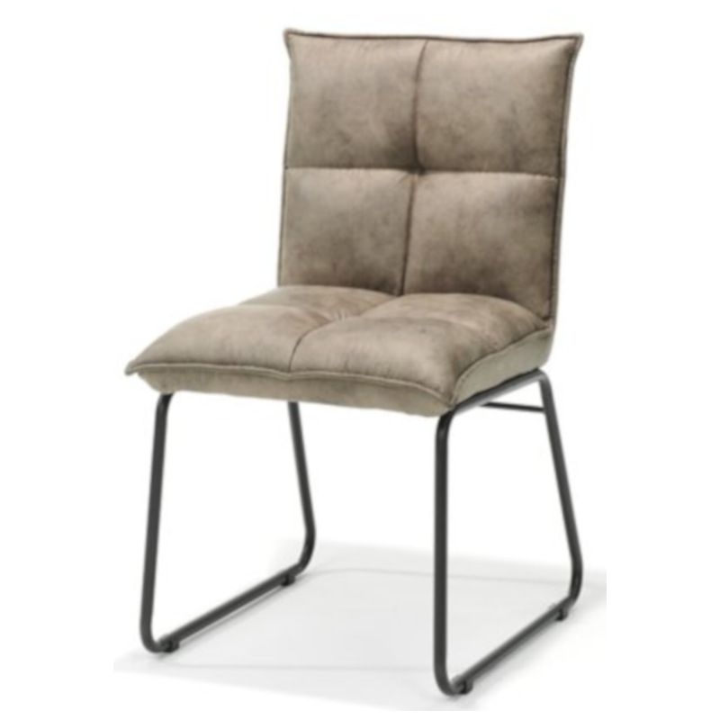 Eetkamerstoel - Soft - stof Cowboy retro lederlook Taupe