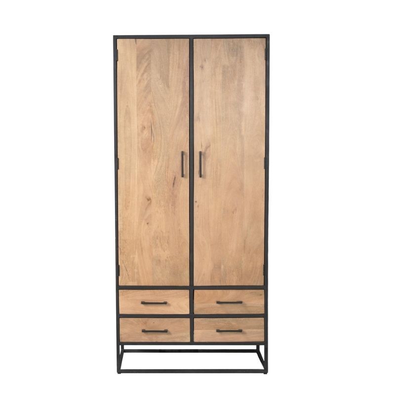 Kast - Dakota - Mangohout naturel - 90 x 45 x 200 cm