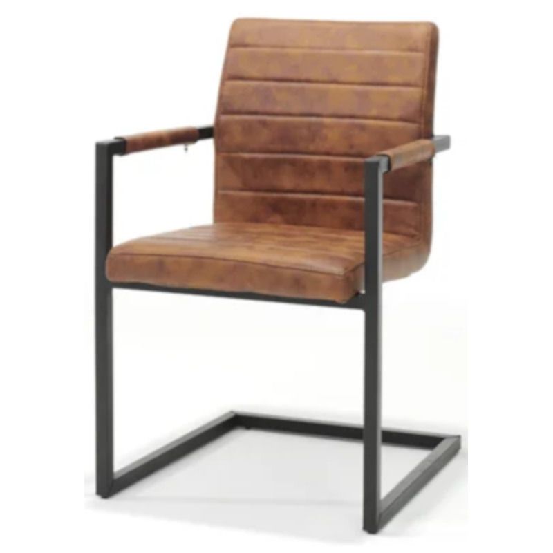 Eetkamerstoel - Apollo II - stof Bull lederlook cognac