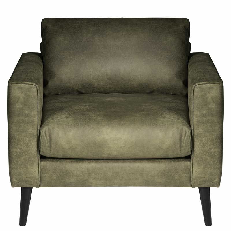 Fauteuil - Aster - lederlook Dalton groen 14