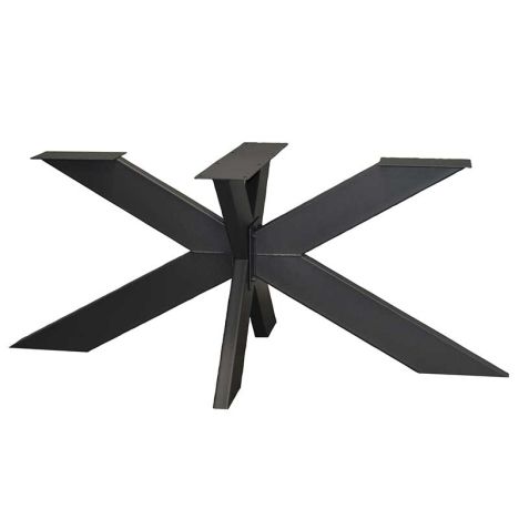Industrieel onderstel 3D kruis poot - Zwart metaal - 140 x 90 cm