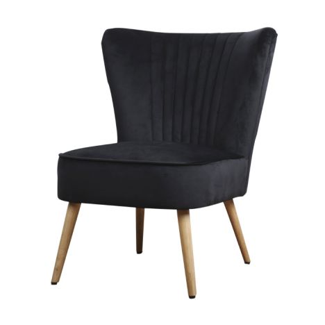 Fauteuil - Eva - stof Velours zwart