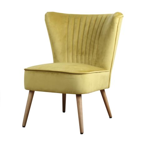 Fauteuil - Eva - stof Velours okergeel