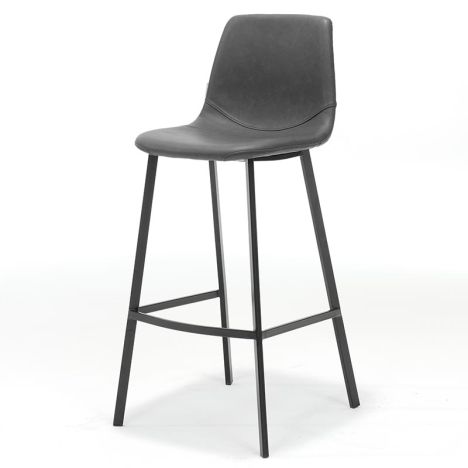 Barkruk Monza - leer Vintage zwart