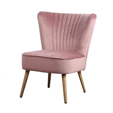 Fauteuil - Eva - stof Velours roze