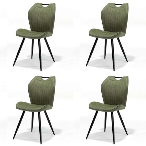 Eetkamerstoel - Cobra - lederlook Soft groen (4 stuks)