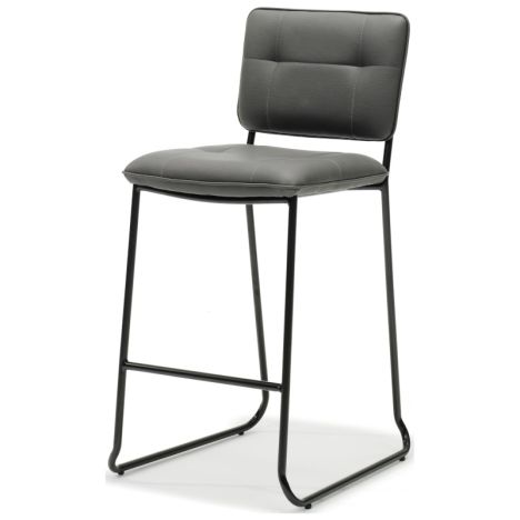 Barkruk Milaan - leer Vintage antraciet