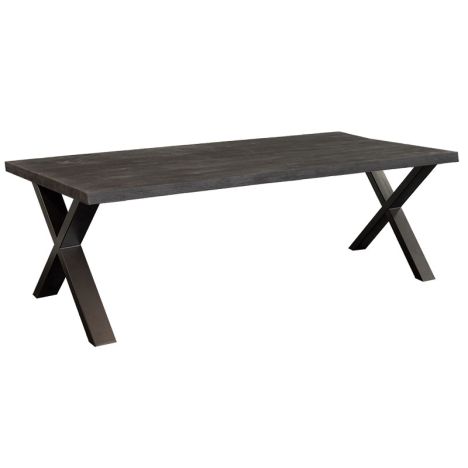 Eettafelblad massief Mango zwart | 240 x 100 x 78 cm | Bladdikte 4 cm