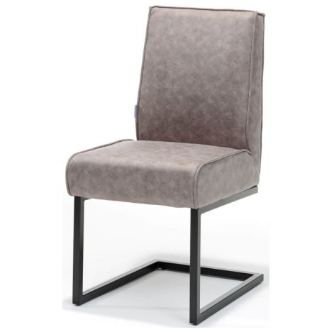 Eetkamerstoel - Andries - Lederlook Soft Pebble