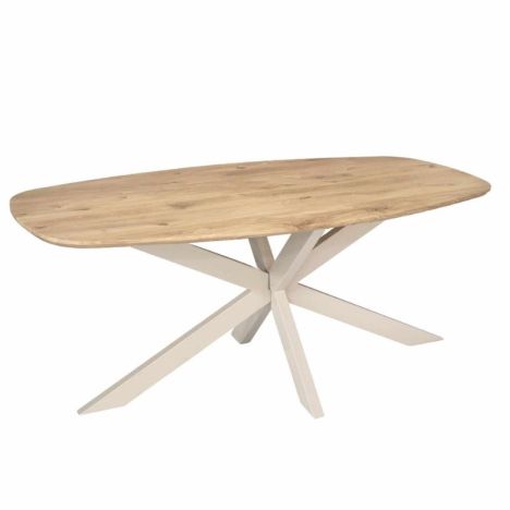 Eettafel Deens ovaal - Ferris - Eikenhout naturel - Zand poot - 240 x 110 x 76 cm