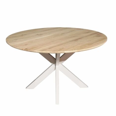 Eettafel rond - Ferris - Eikenhout naturel - Zand poot - 130 x 130 x 76 cm