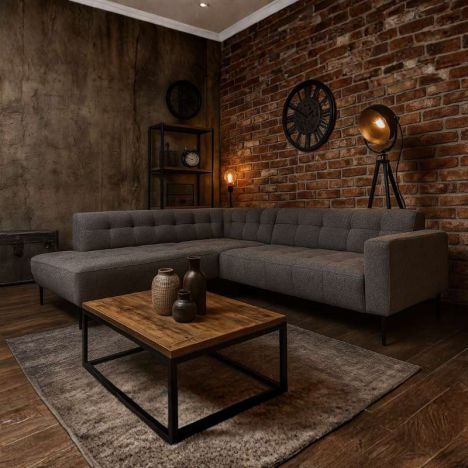 Hoekbank Bovino open eind links - Bella 15 - 2,00 x 2,55 mtr breed