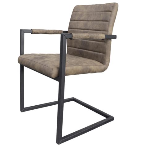 Eetkamerstoel - Apollo II - stof Cowboy retro lederlook taupe