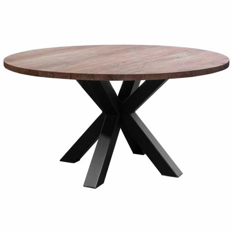 Boomstamtafel rond massief Acacia - 150 cm - Bladdikte 4 cm - Matrixpoot