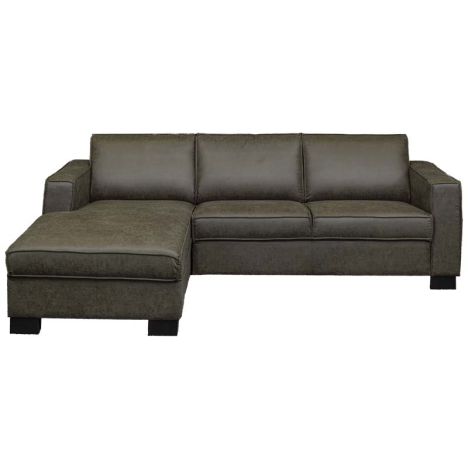 Hoekbank - Shuffle - links - lederlook Missouri antraciet 02