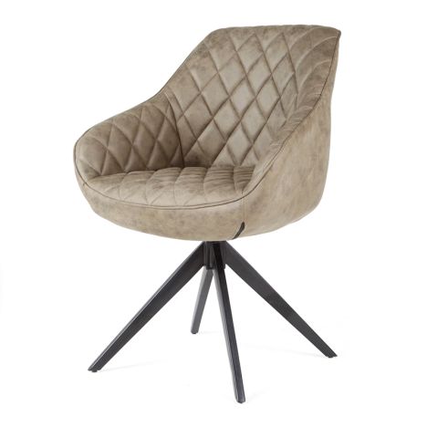 Eetkamerstoel - Collins - lederlook Soft groen