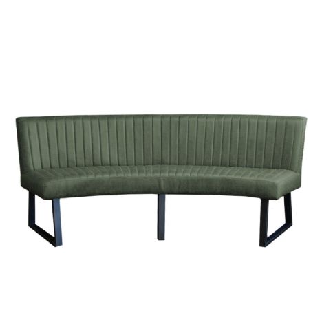 Eetkamerbank - Hengelo - lederlook Missouri groen 10 - geschikt voor ovale tafel 200 cm