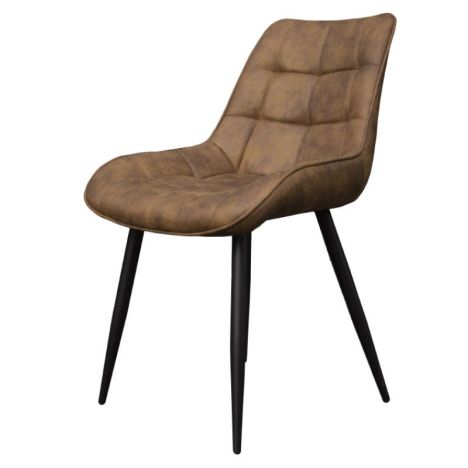 Eetkamerstoel - Loena - stof Cowboy retro lederlook taupe