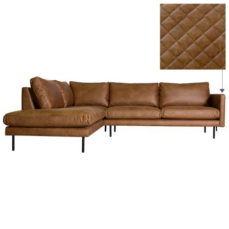 Hoekbank - Daisy - links - leer Colorado cognac 03