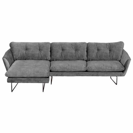 Hoekbank - Kuddar - links - velours Adore grijs 180