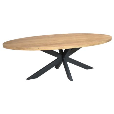 Eettafel ovaal - Dakota - Mangohout naturel - 180 x 90 x 76 cm