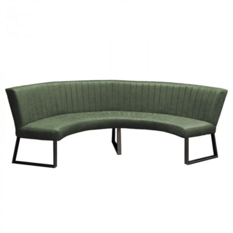 Eetkamerbank - Rondo - geschikt voor tafel 150 cm - lederlook Missouri groen 10