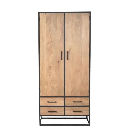 Kast - Dakota - Mangohout naturel - 90 x 45 x 200 cm